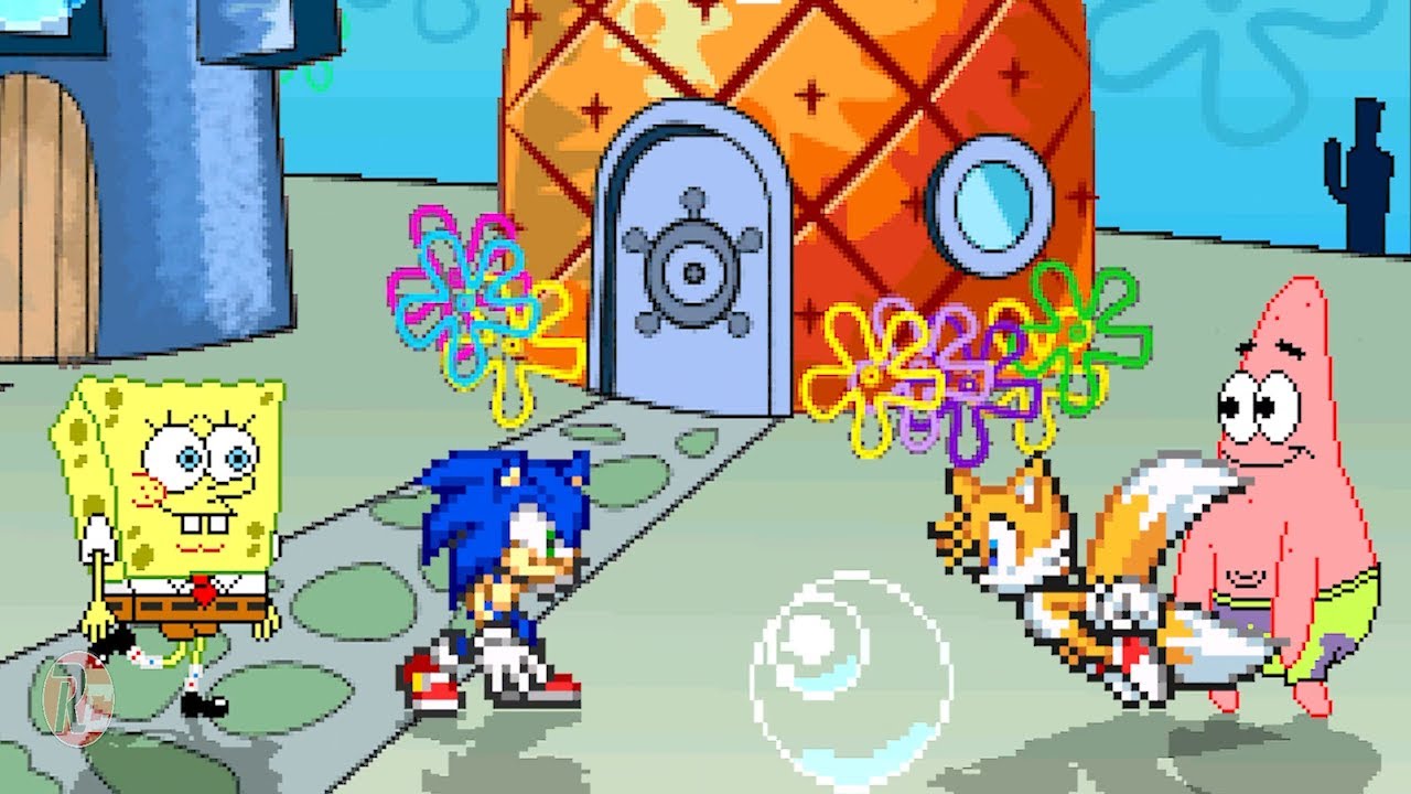 TEAM SPONGEBOB and SONIC  vs  TEAM PATRICK STAR and TAILS