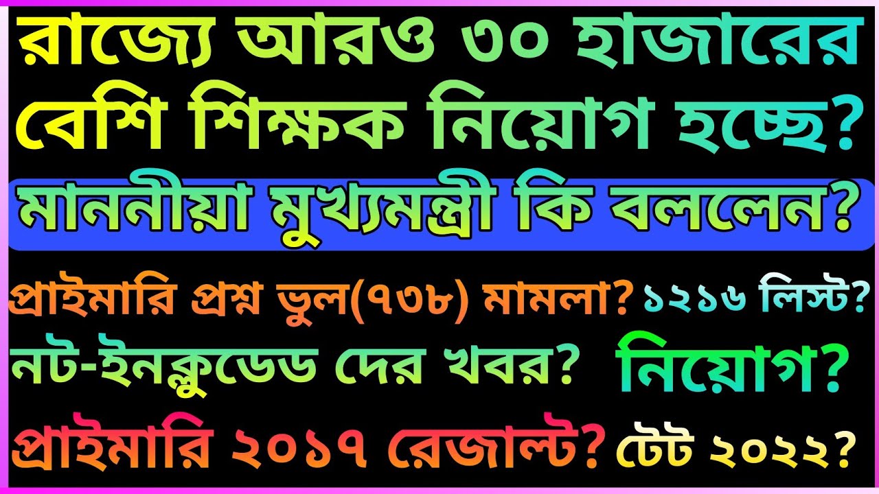 Primary teacher recruitment update | Not included news | Primary 2017 result? | Primary 738 list?
