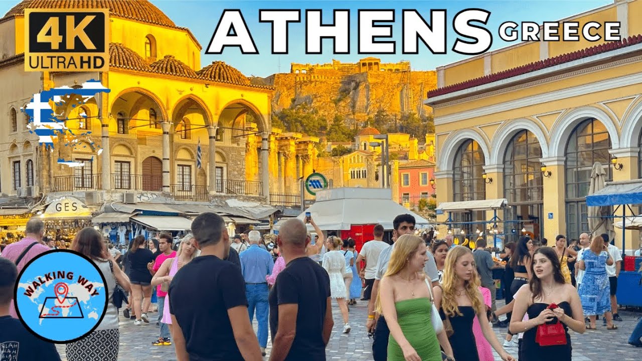 Athens, Greece Walking Tour (Summer 2024)- 4K 60fps with Immersive Sound & Captions