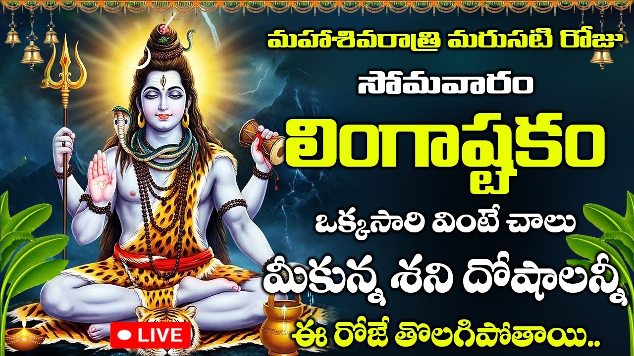LIVE : సోమవారం రోజు లింగాష్టకం వింటే పాపాలు, కష్టాలు తొలగి శివుని కృప కలుగుతుంది