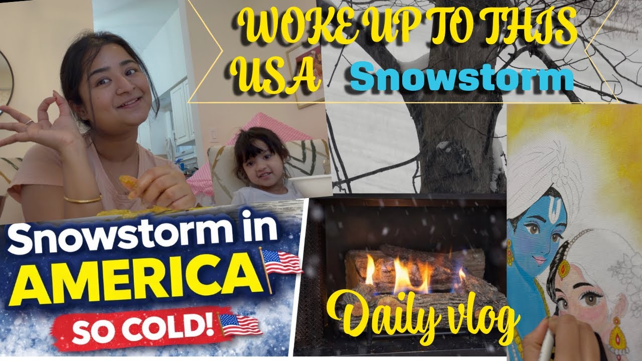 SNOWSTORM IN AMERICA 🇺🇸 | New Jersey Life 🇺🇸 | Cozy Morning, Fireplace & Food BIDESHI BENGALI 