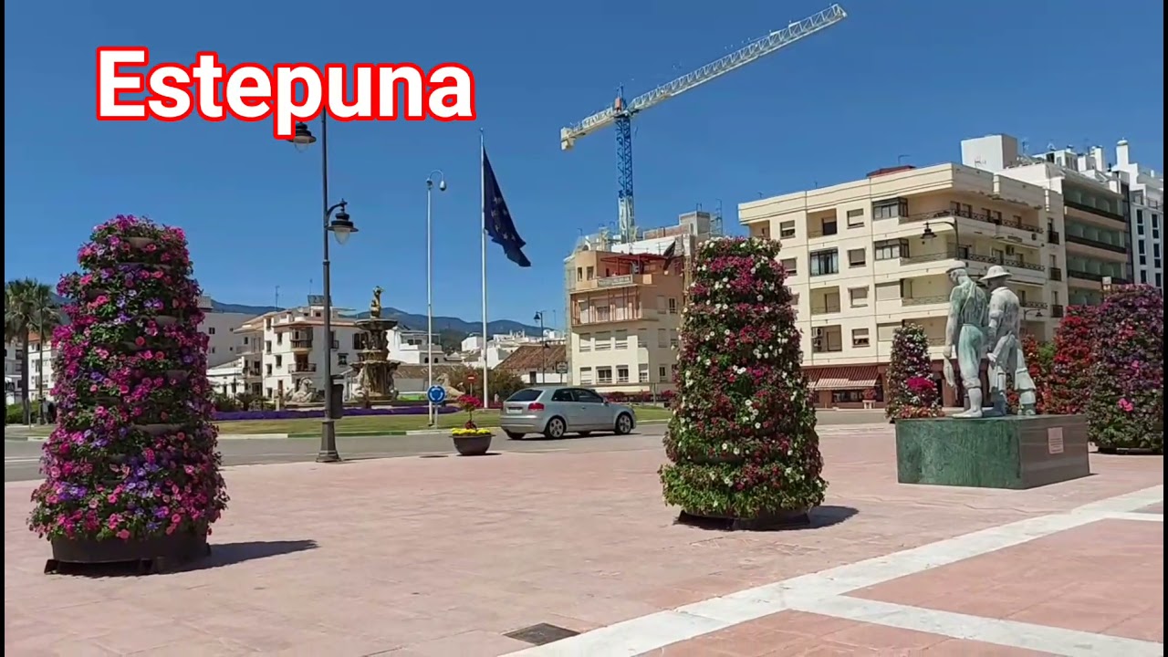 Driving inside town of ESTEPONA,Costa del Sol, Spain