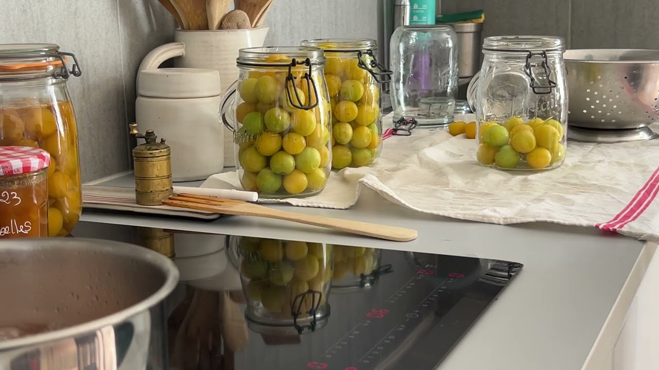 BOCAUX MIRABELLES AU SIROP. 😋😋🤤 et une astuce pour etiqueter vos bocaux#potager#bocaux#recettes