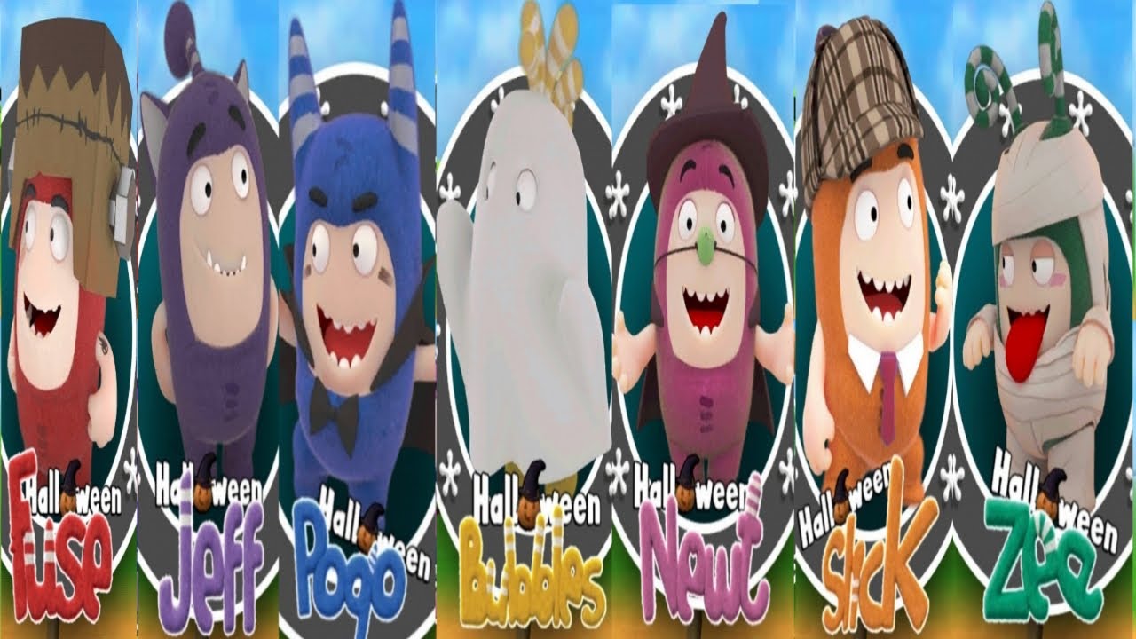 Oddbods Turbo Run | Fuse, Jeff, Pogo, Bubbles, Newt, Slick, Zee Holloween All Run | Android Gameplay