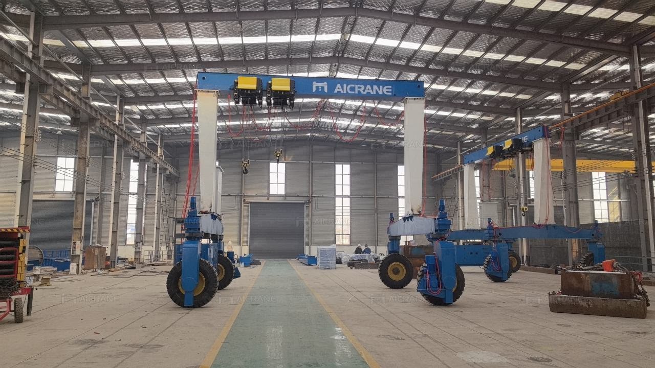 Aicrane rubber tyre gantry crane test