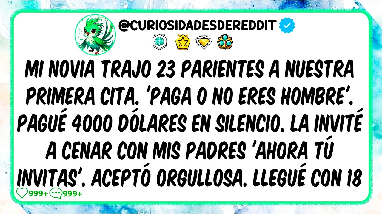 Mi cita trajo a 23 PARIENTES y exigió que pague... La invité a cenar y la dejé LAVANDO PLATOS 🍽️🔥
