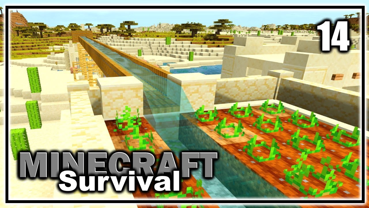 Minecraft Aqueduct and Irrigation System! | Minecraft Bedrock 1.14 Survival Let's Play | Ep 14