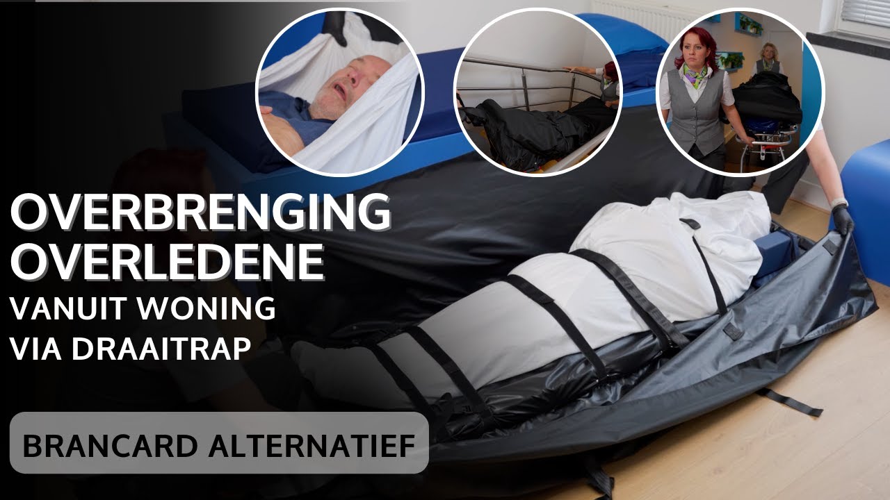 Overbrengen van overledene via de trap zonder brancard, met minder fysieke belasting