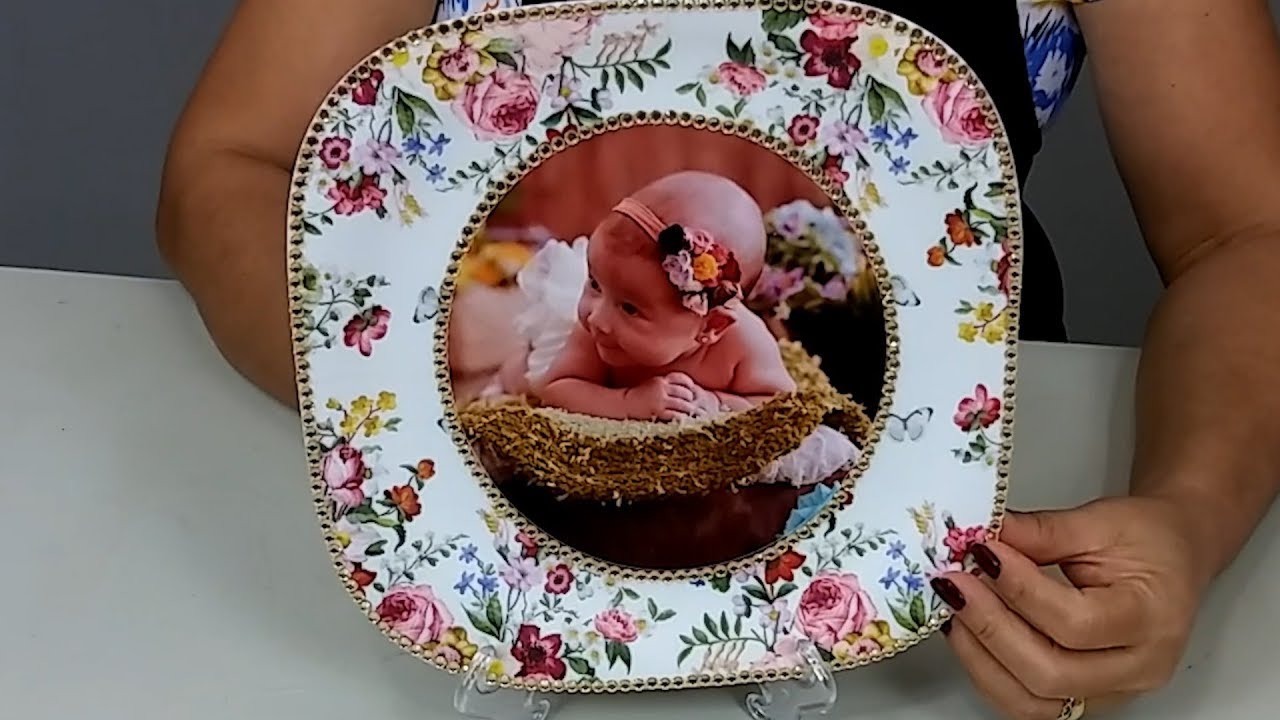 Decoração com FOTO no Prato - ARTESANATO