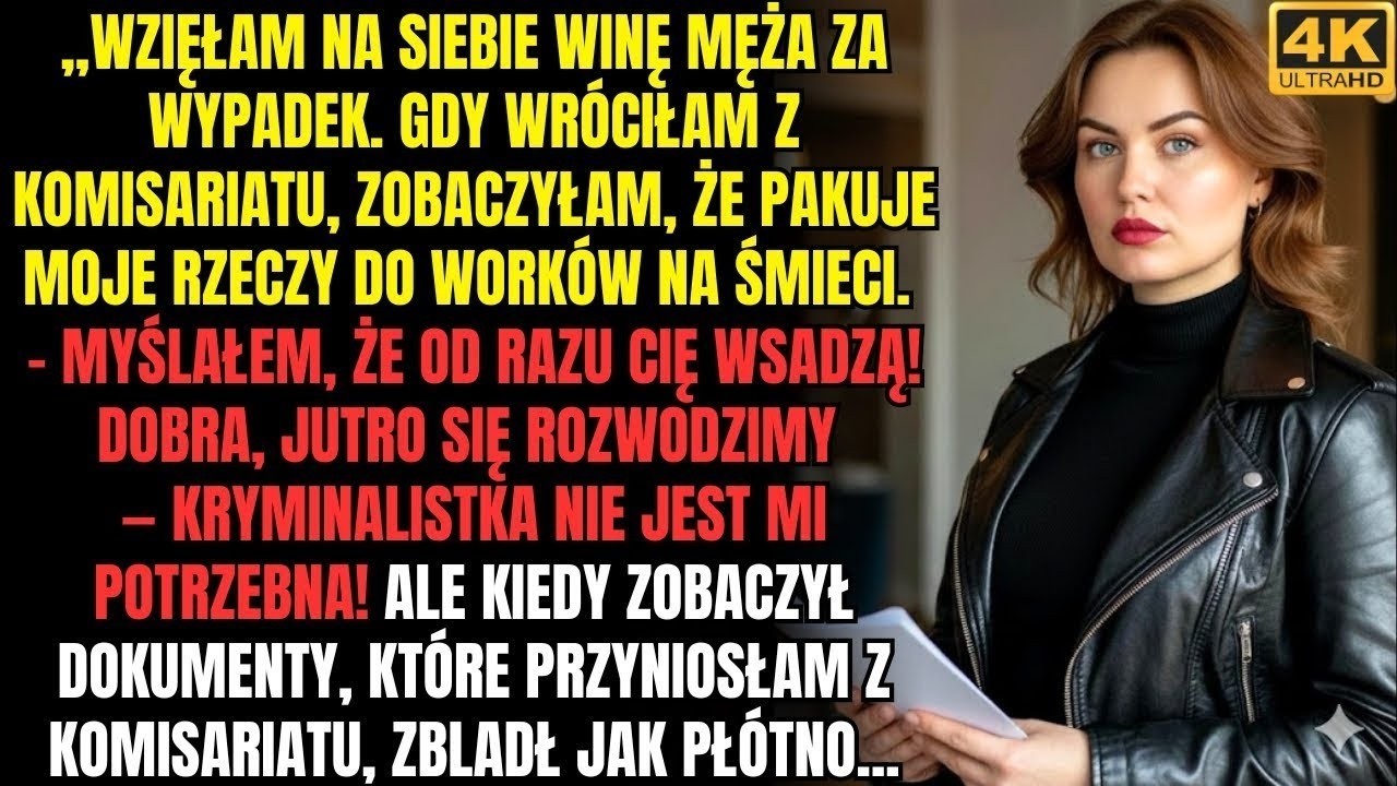 „Wzięłam na siebie winę męża za wypadek, a on już zbierał moje rzeczy  Ale gdy zobaczył, co