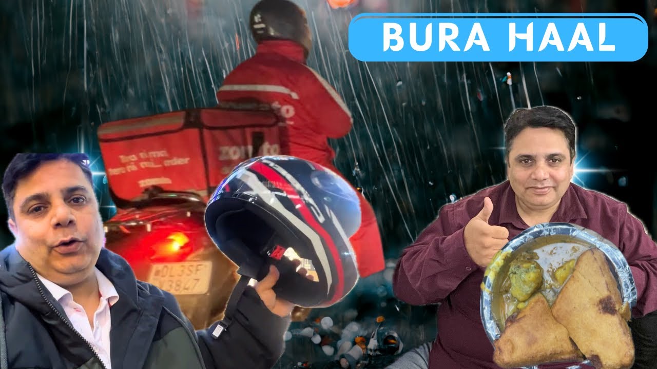Baarish Ka Drama 🌧️ | Javed Ke Saath Nashta, Shaam Ko Pankaj Ke Saath Bheegna -Rider Working in Rain