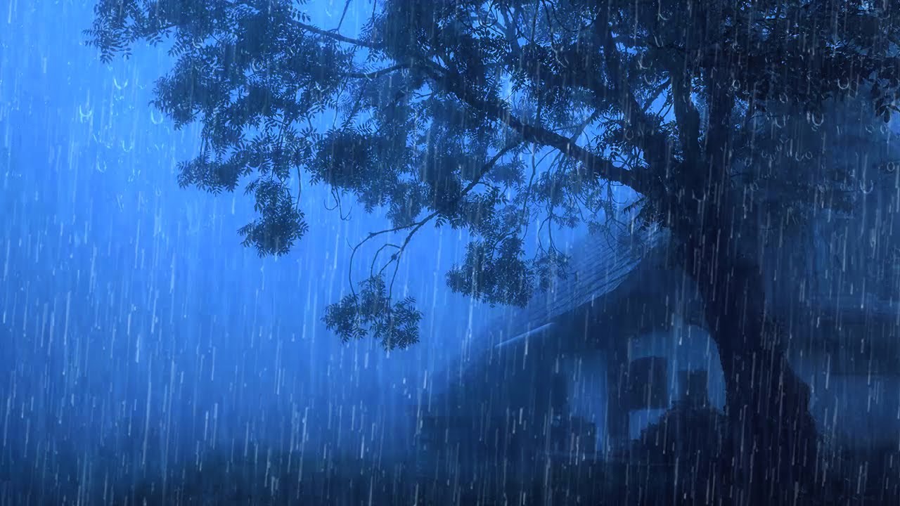 Regengeluid Slapen Onmiddellijk in diepe slaap vallen met zware regen en donder - Rain sounds