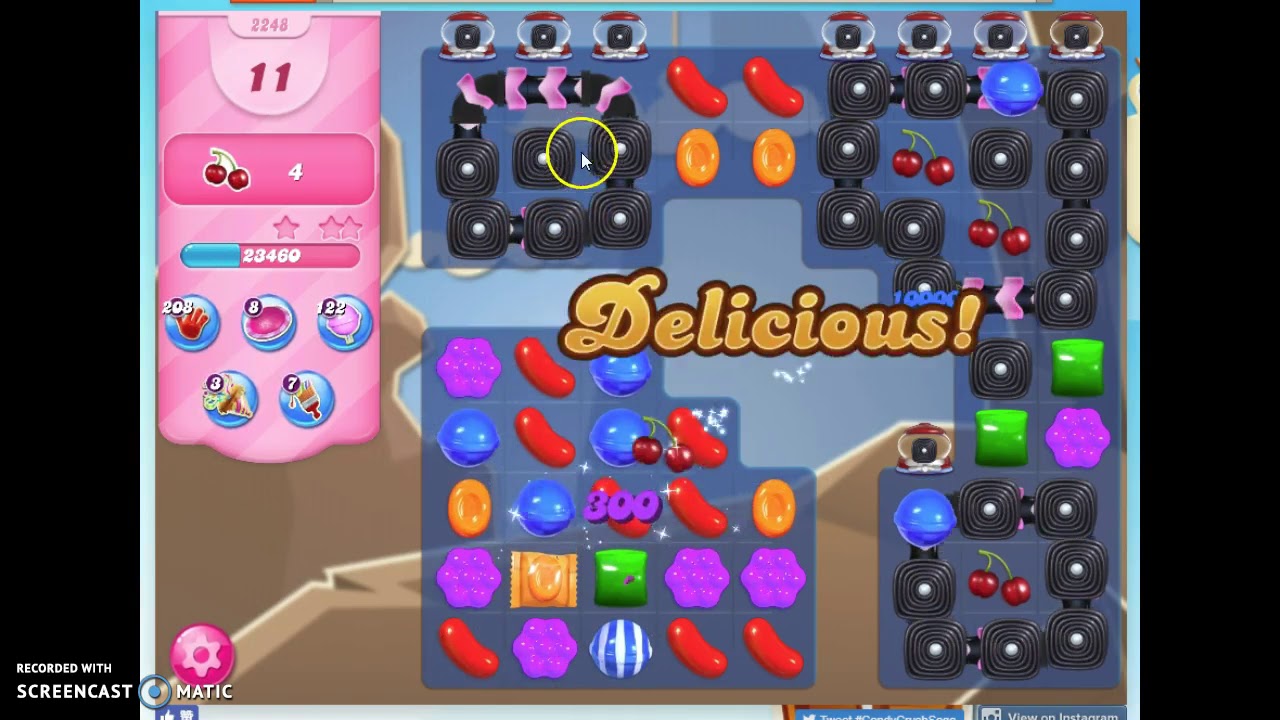 Candy Crush Level 2248 Audio Talkthrough, 1 Star 0 Boosters