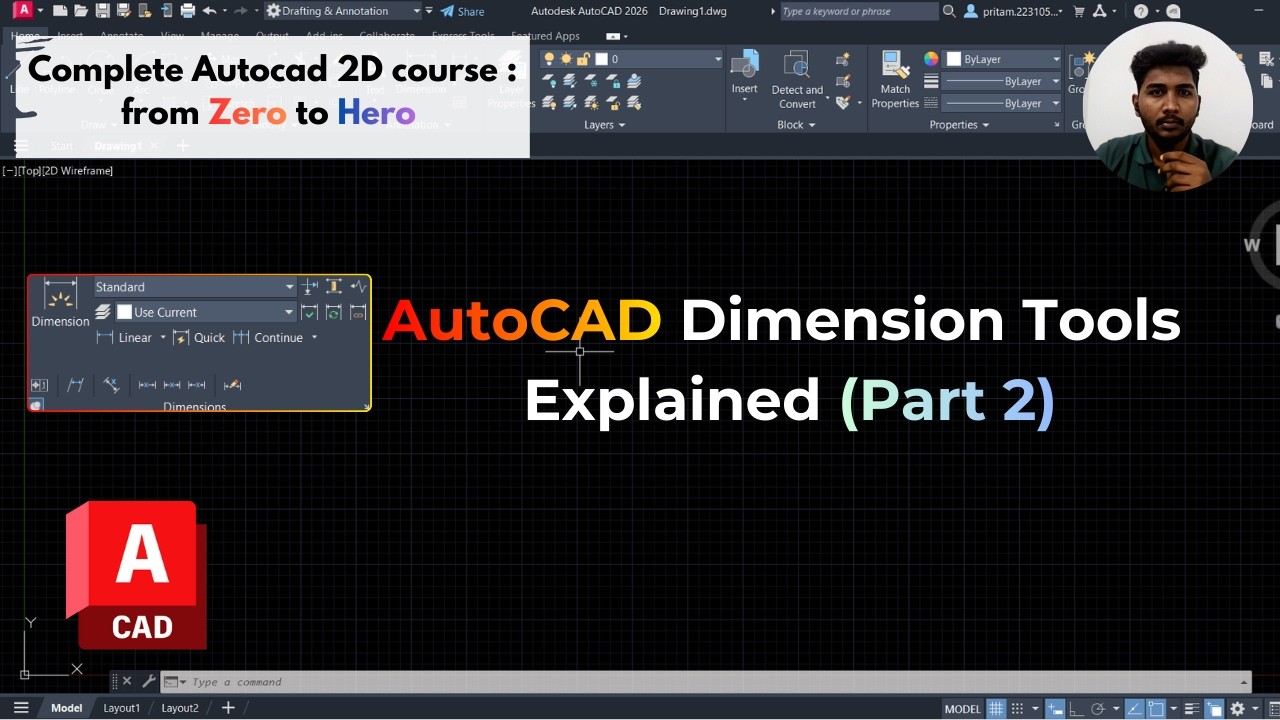 AutoCAD Dimensions Explained (Part 2) | Baseline, Continue & Dimension Style Tutorial