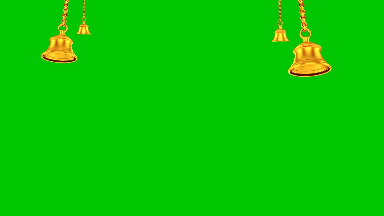 Hindu temple bell green screen