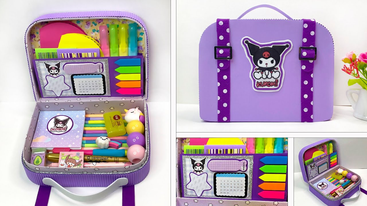 Cute Kuromi suitcase // How to make a Pencil Case for Stationery at home
