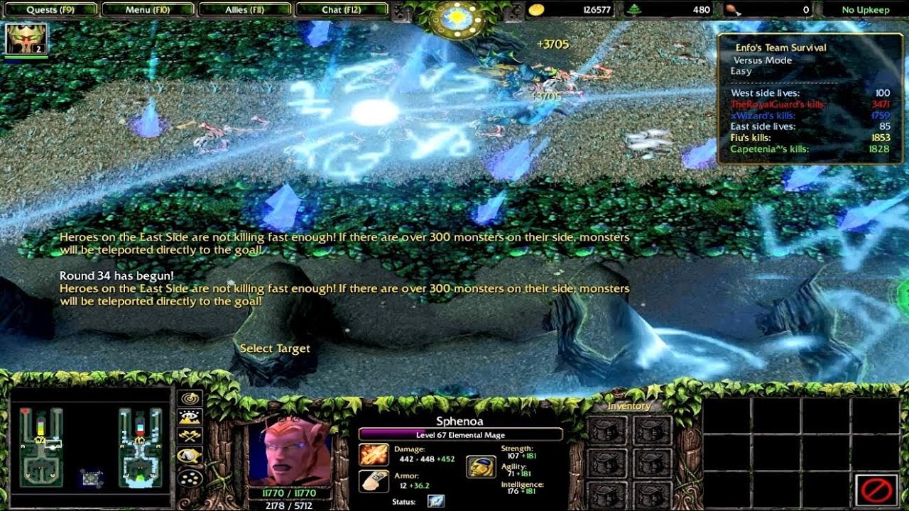 Warcraft 3 | ENFO`S TEAM SURVIVAL 4000B | Sphenoa | Blizzard Powaaa