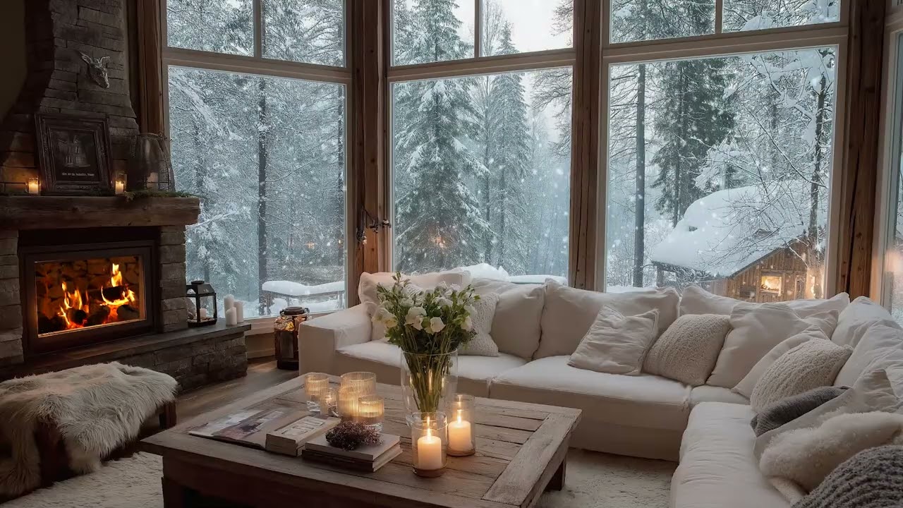 (No Ads) Cold Wind and Gentle Piano | Winter Ambience for Deep Rest
