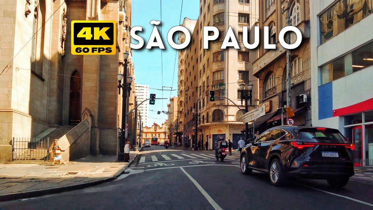 Viaduto do Chá até a Praça da Sé em São Paulo | 4K 60FPS BRASIL