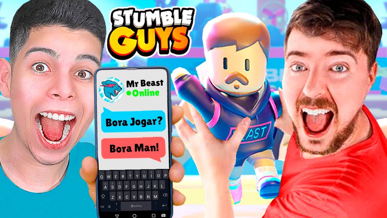 CHAMEI O MR BEAST PRA VER A UPDATE DELE NO STUMBLE GUYS!