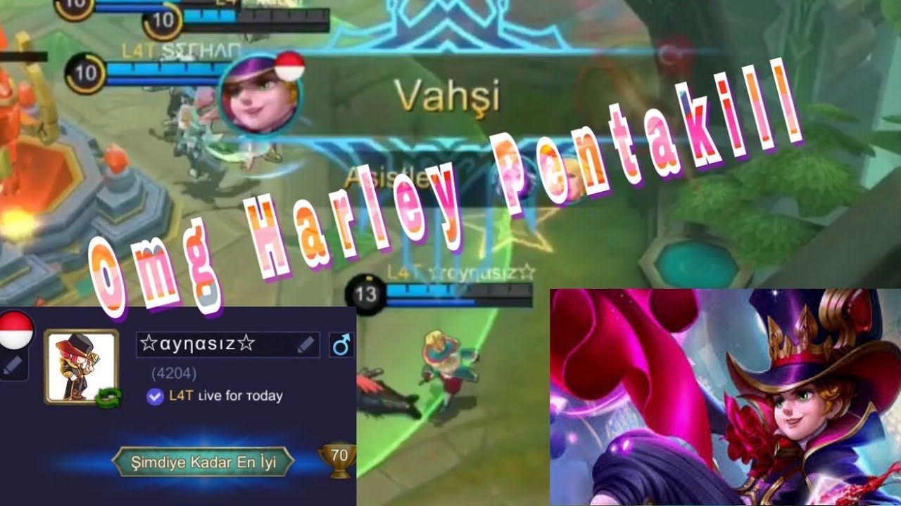 Mobile Legends Harley Global 1 GamePlay and PentaKill  ☆&alpha;у&eta;&alpha;ѕız☆