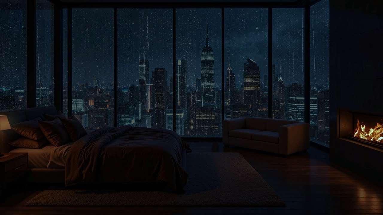New York on a Rainy Night | Quiet Apartment and Warm Fireplace For a Good Night's Sleep