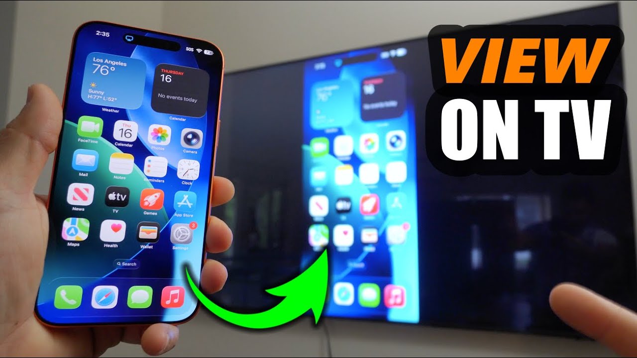 Как подключить iPhone 17 Pro Max к телевизору или монитору и просматривать изображение с него по ...
