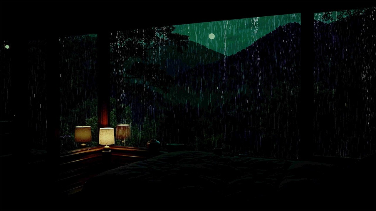 Quiet Window Rainfall in the Night | Calming Ambience for Better Sleep | 8 Hours