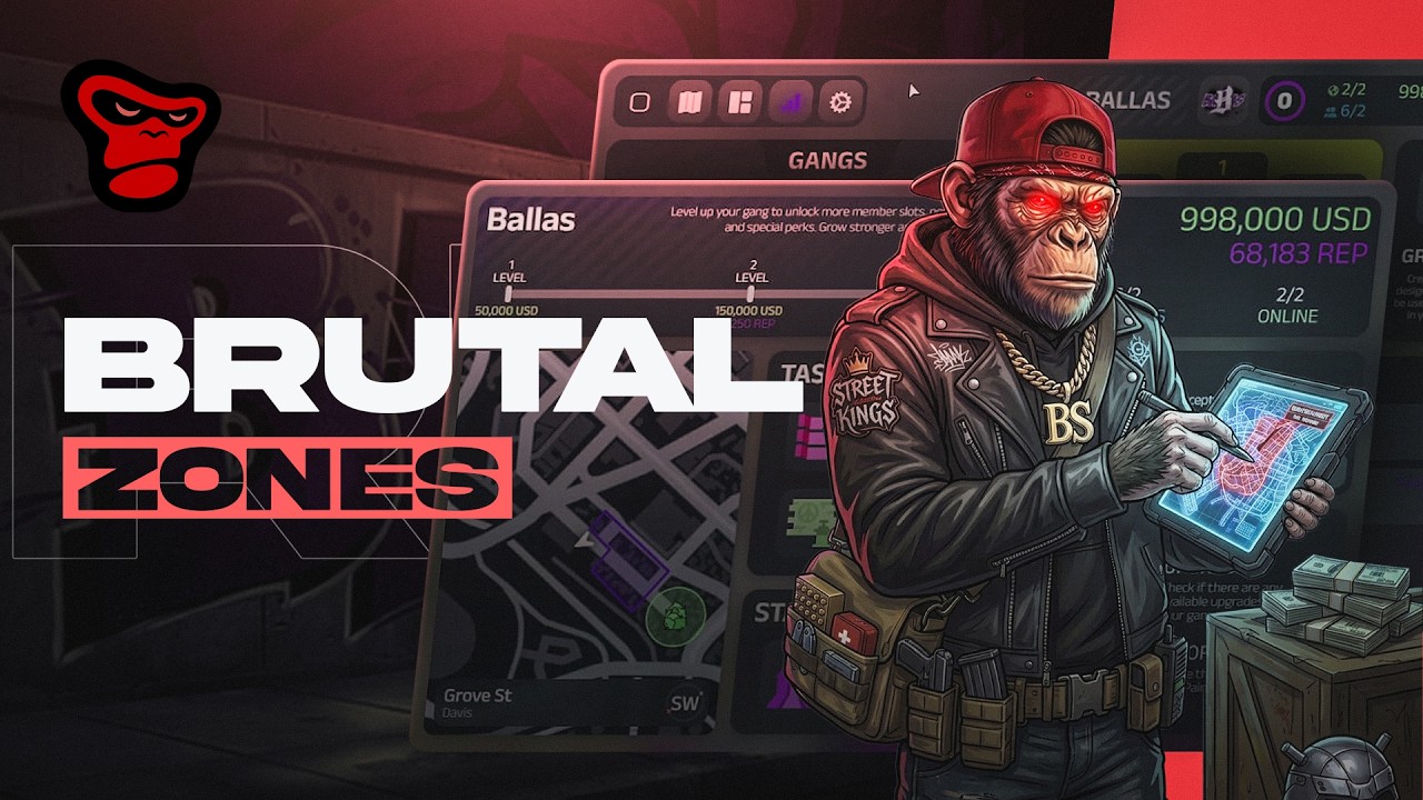 Most advanced Gang System Graffiti Update [ESX & QBCore] | Brutal Scripts