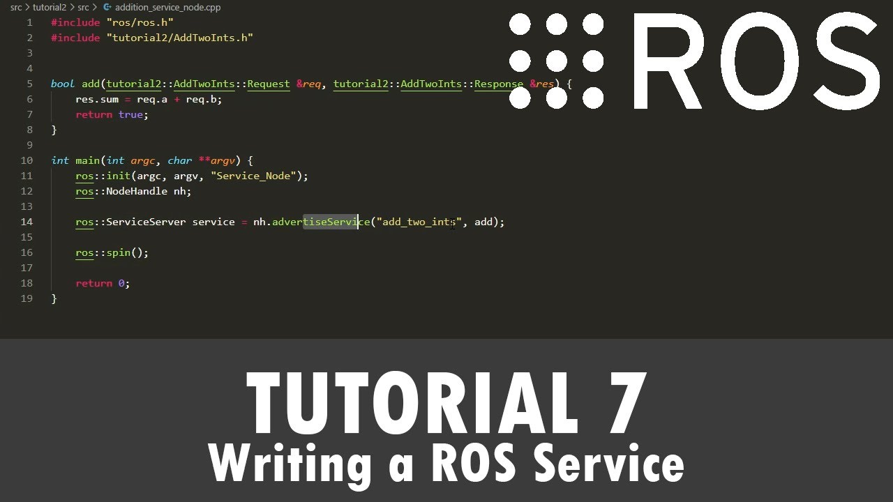ROS Tutorial 7: Writing a ROS Service (C++)