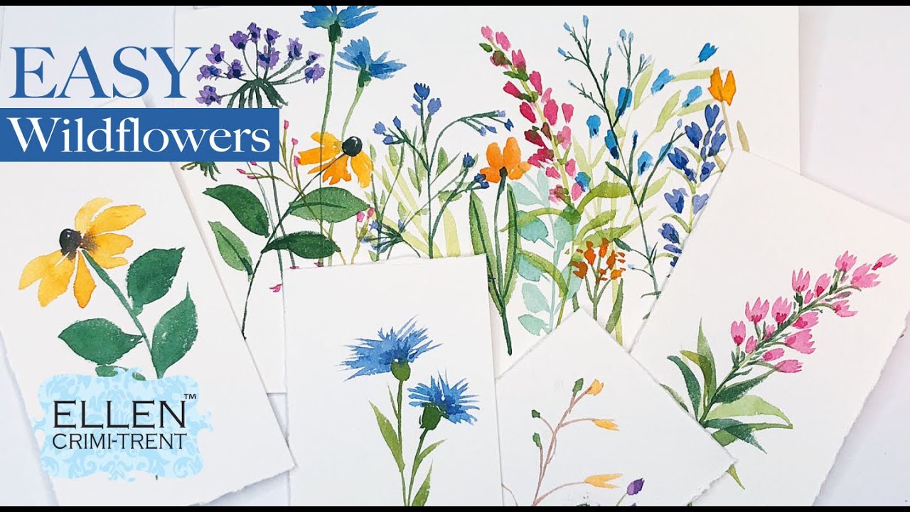 EASY Watercolor Wildflower Practice- Step by Step for Beginners