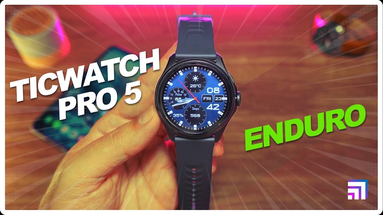 Cristal de Safira, GPS, À Prova D'água e Faz Pagamentos - TICWATCH PRO 5 ENDURO