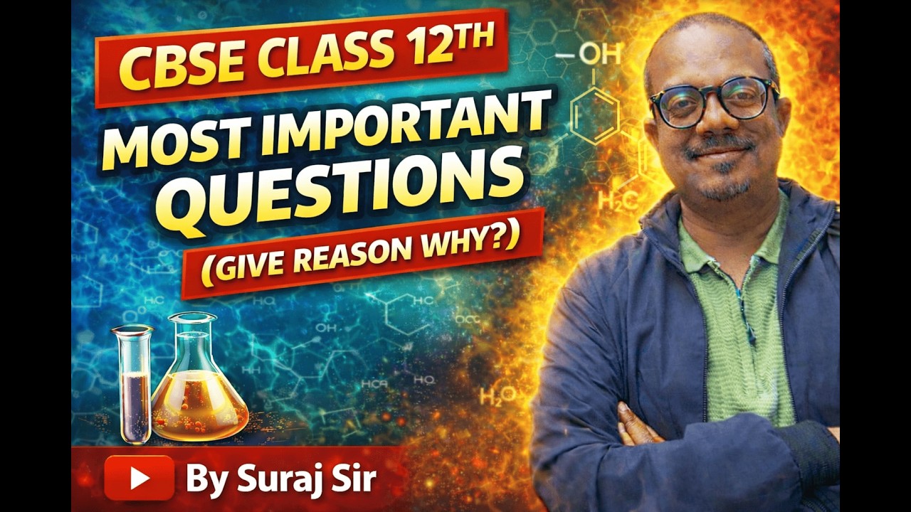 CBSE CLASS 12TH  MOST IMPORTANT QUESTIONS - ( GIVE REASON WHY ?)