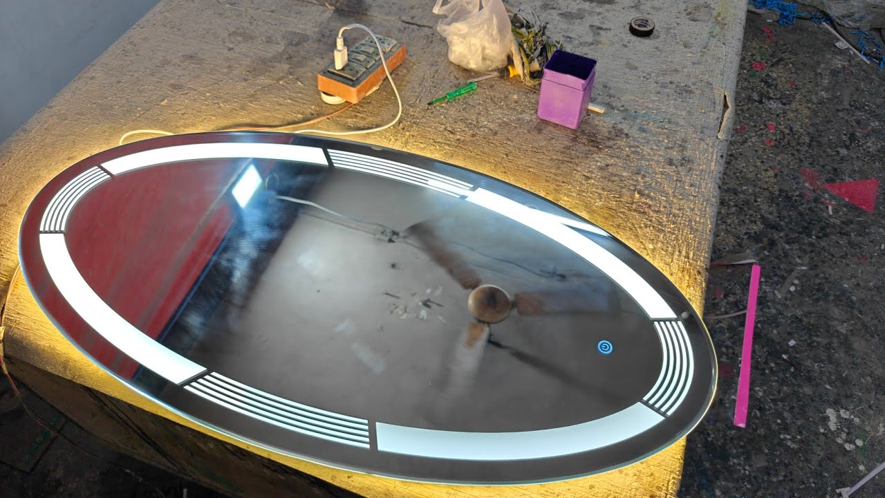  How To Make LED Light Touch Sensor Mirror At Home |Light Wala Seesha Kaise Banaye| zainul Glass art
