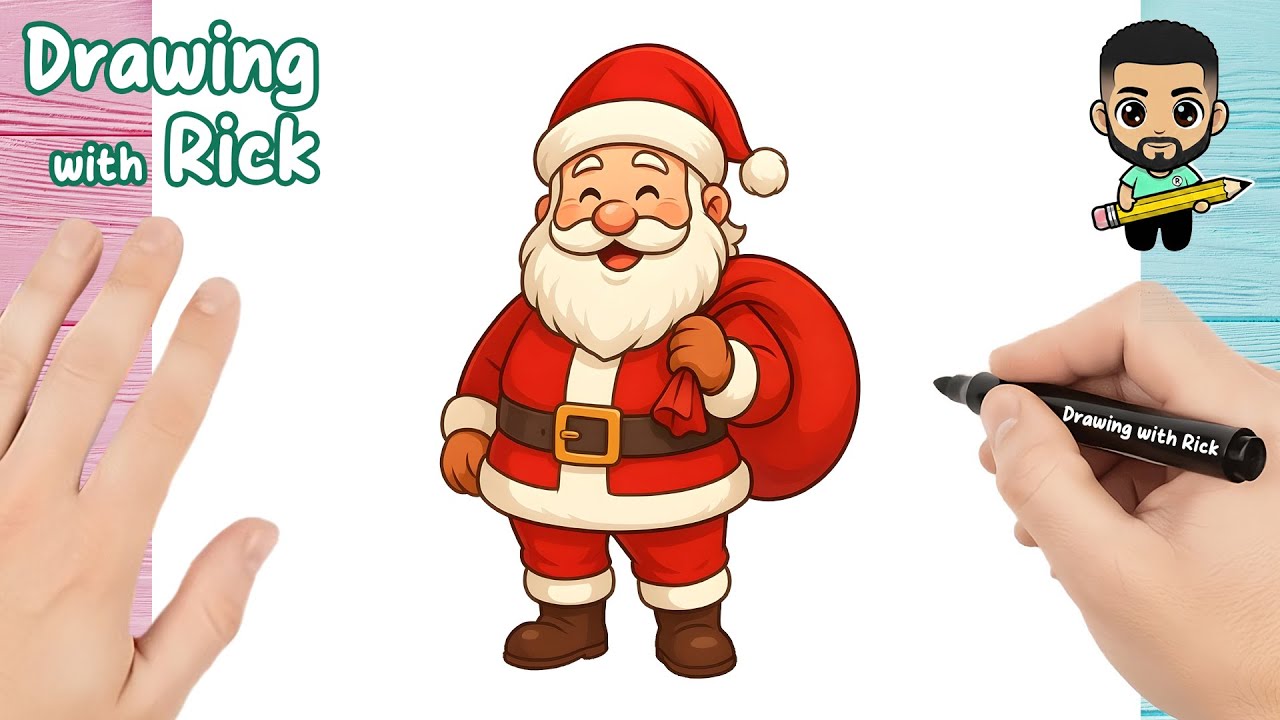 How to Draw SANTA CLAUS step by step 🎅🎁 | Christmas Special