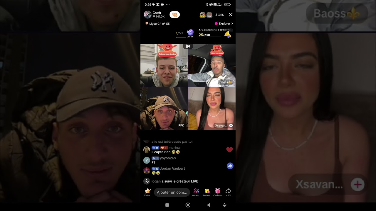live de baoss, Rafik, C Seb et Morgane Makeup, fou rire assuré