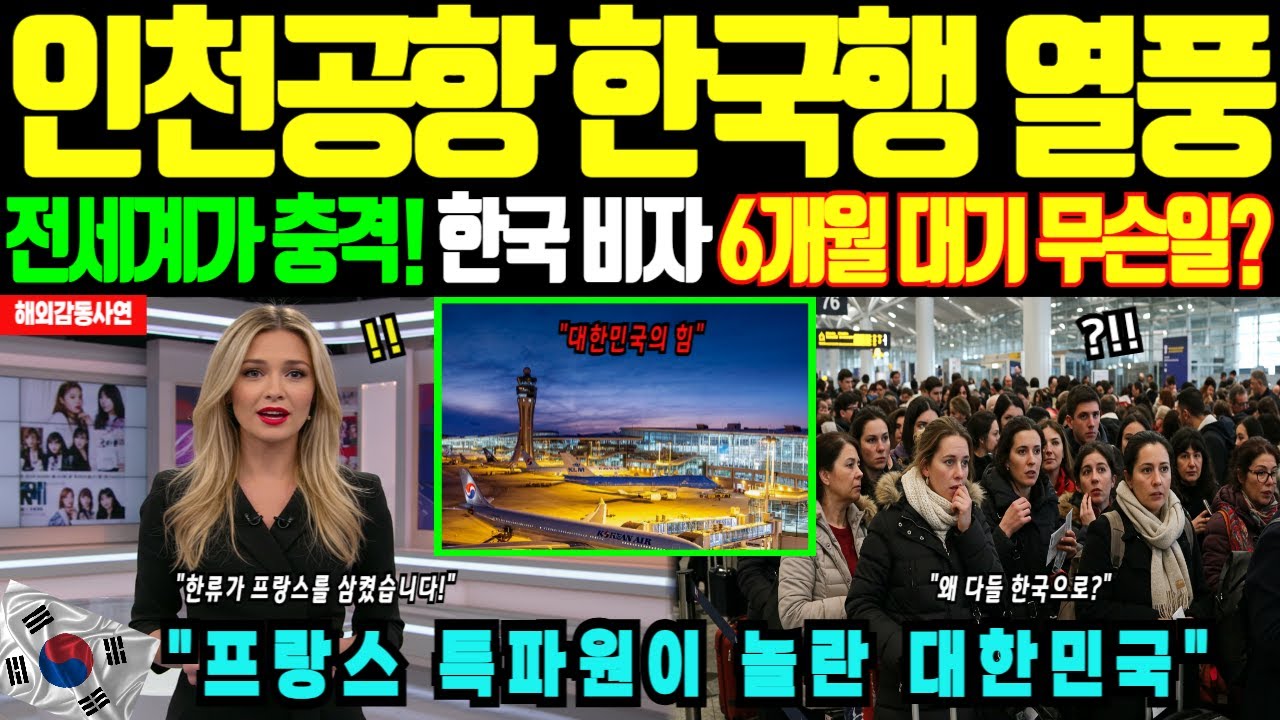 [해외감동사연] 프랑스 특파원 한국 현장 증언, 한국 비자 6개월 대기 행렬의 충격적 이유!