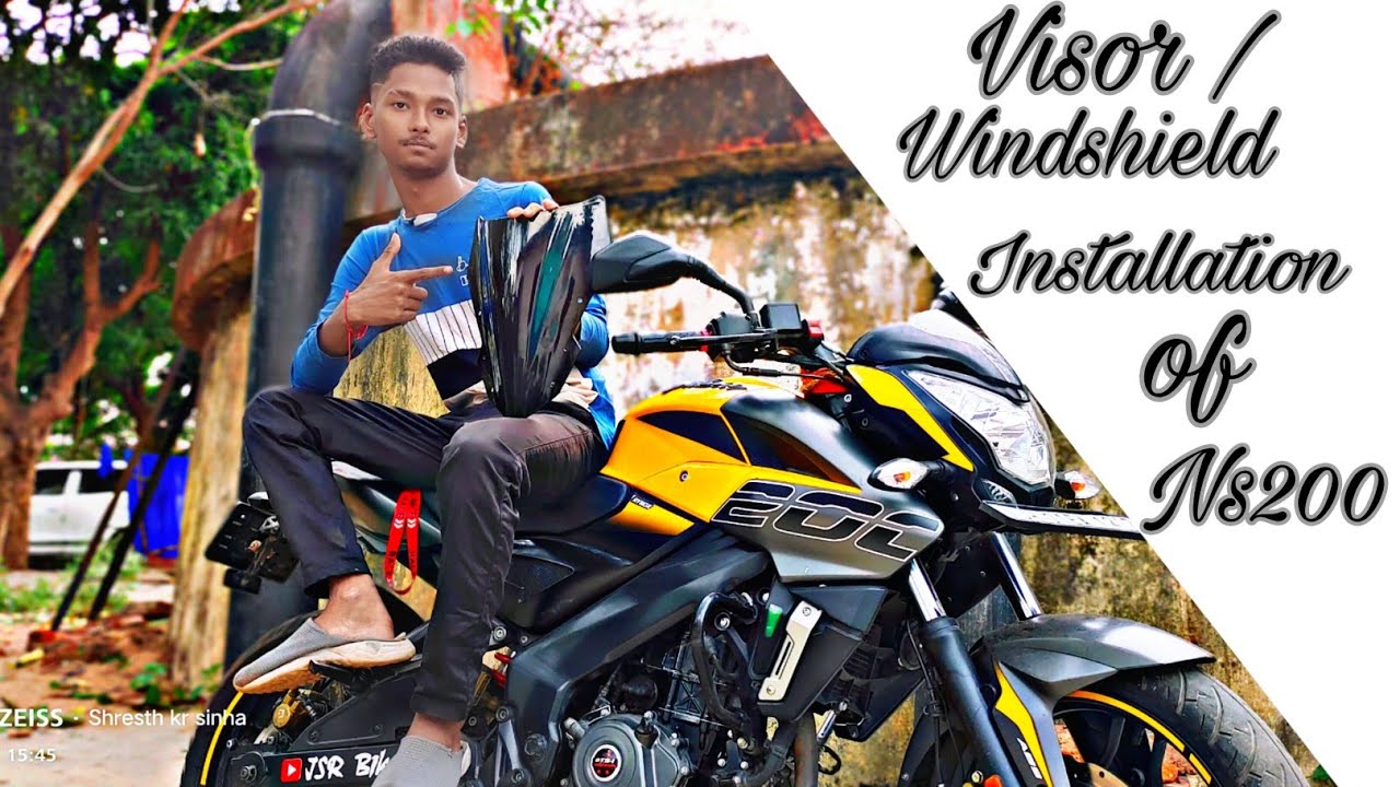 Best windshield/visor installation in ns200 at home🏠|#ns200visorinstallation