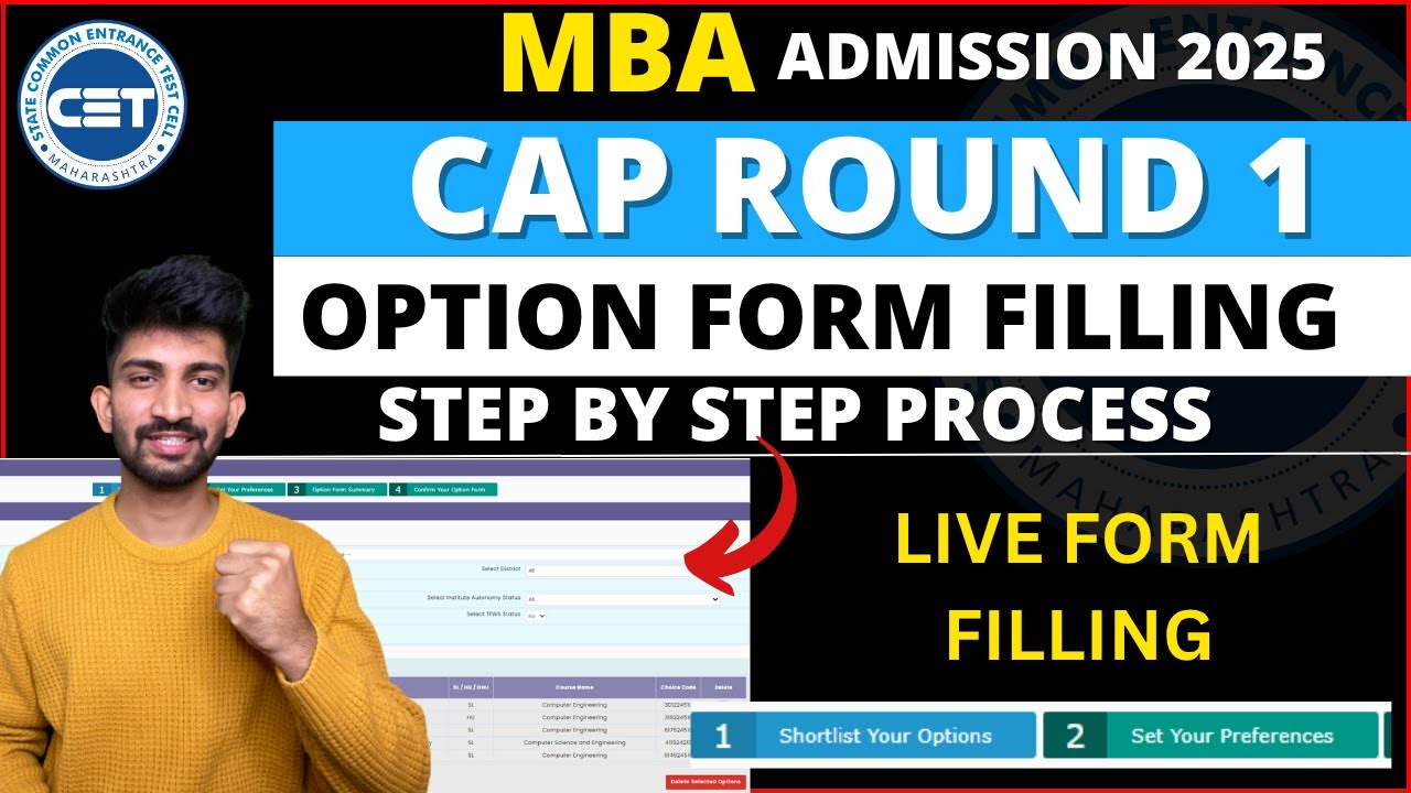 MBA Cap Round 1 Option Form Filling 2025 | How to Fill Mba Cap Round 1 Option Form 2025