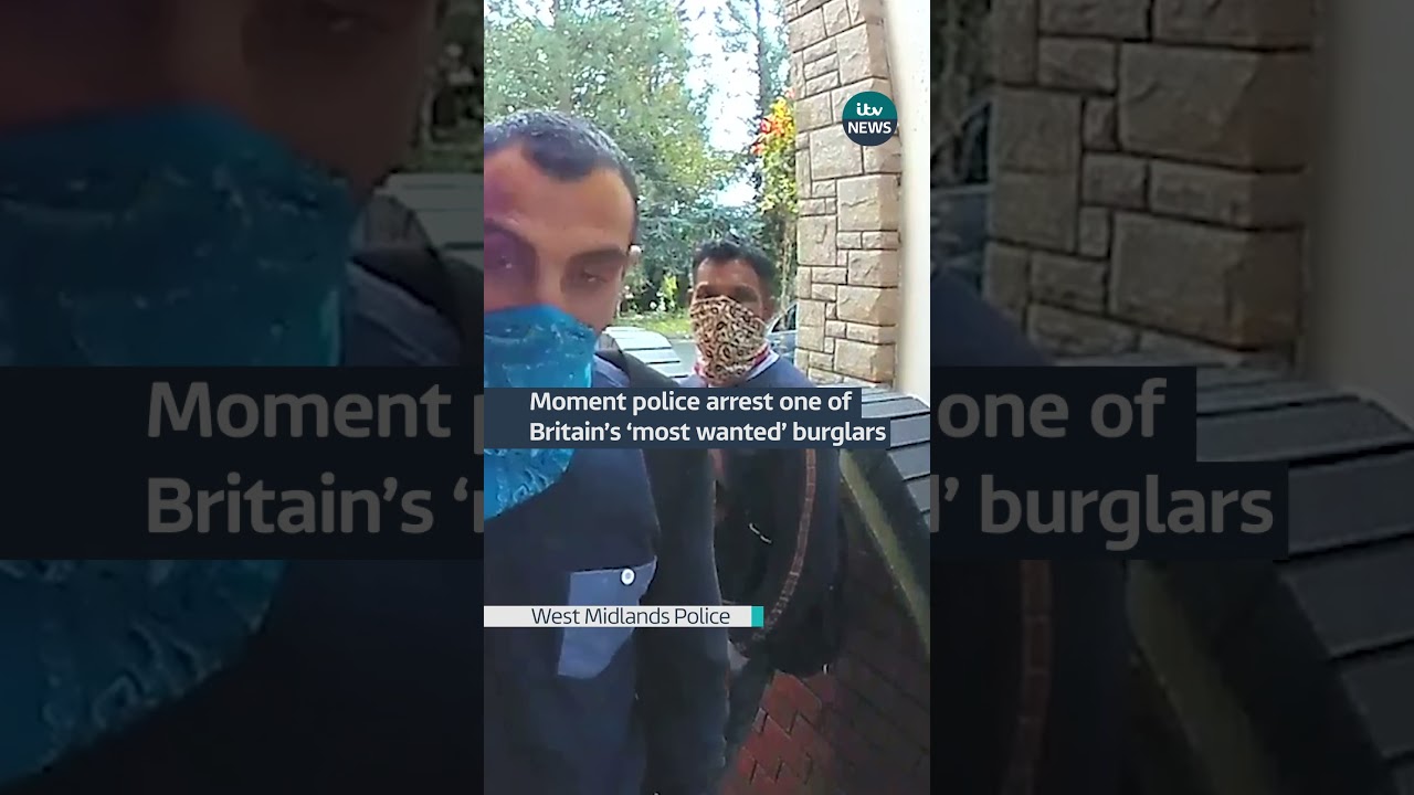 Moment police arrest one of Britain&rsquo;s &lsquo;most wanted&rsquo; burglars #ITVNews #Birmingham