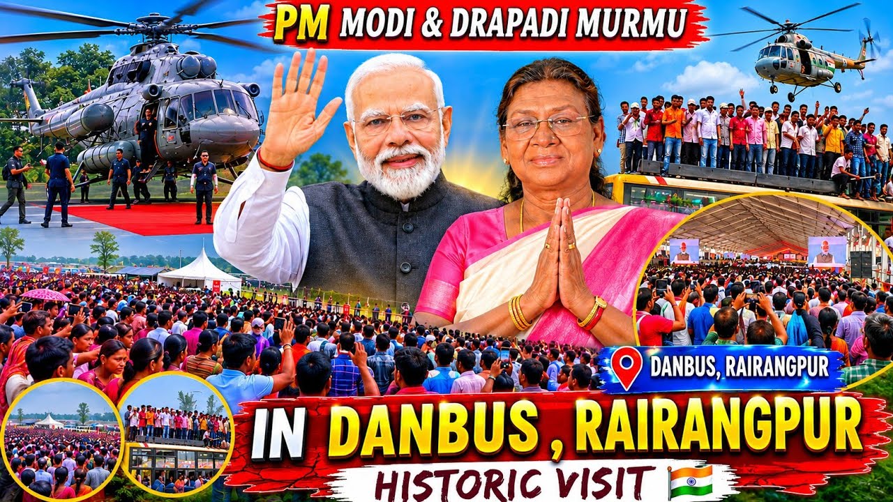 President Droupadi Murmu & PM Narendra Modi Visit Rairangpur,DANBUS airport