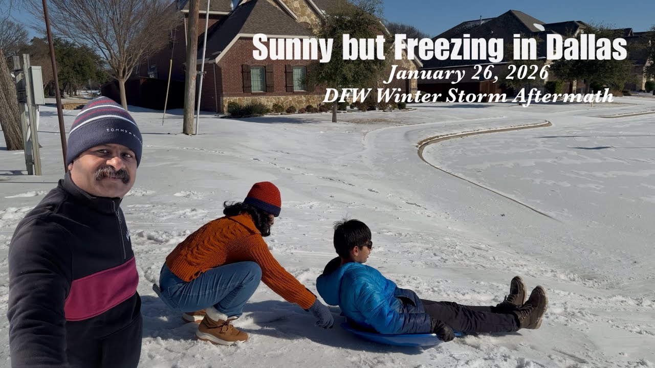 Sunny but Freezing in Dallas | Jan 26, 2026 Temps Near 28 F & Still Icy | DFW Winter Storm Aftermath