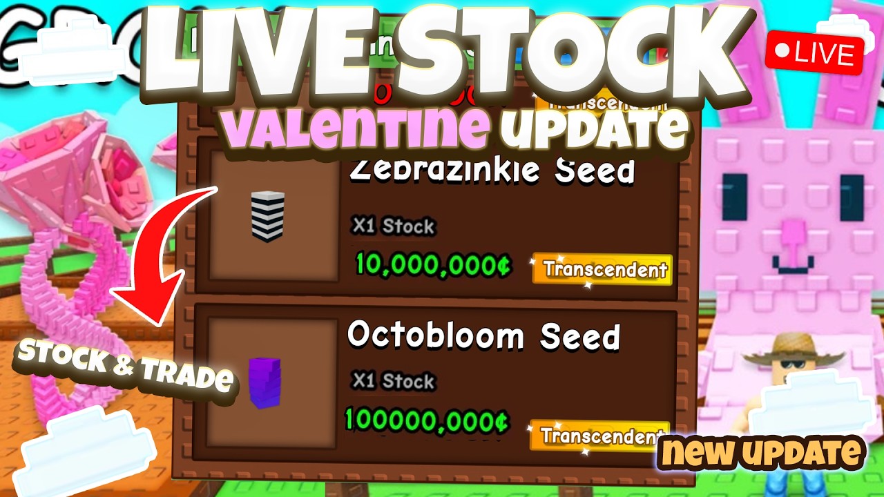 🔴LIVE GROW A GARDEN STOCK 24/7 | SEEDS, EGGS AND VALENTINE UPDATE