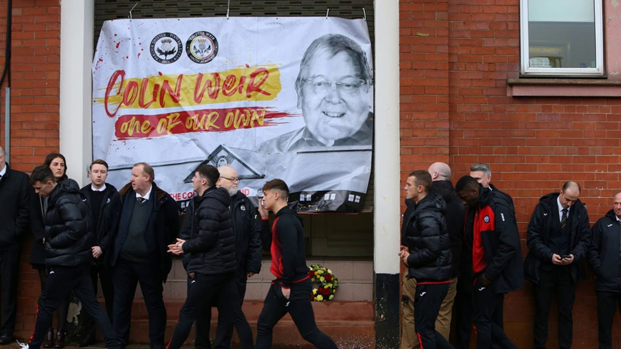 Euromillions winner Colin Weir's funeral cort&egrave;ge passes by home of beloved Partick Thistle