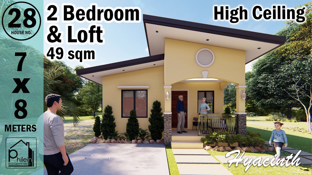 HYACINTH | 2-Bedroom SIMPLE HOUSE DESIGN with LOFT (7X8 meters) 49sqm