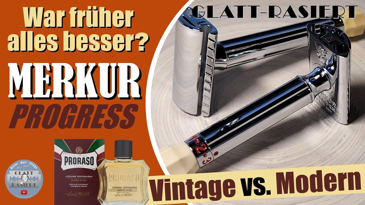 MODERN vs. VINTAGE ║ Merkur Progress / Rasierhobel / Nassrasur // GLATT - RASIERT
