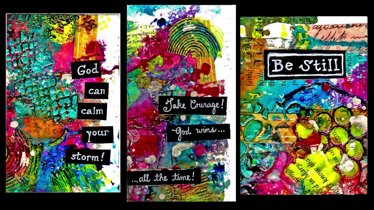 Artist Trading Cards Tutorial with Golden High Flow Acrylic and Liquitex Super Heavy Gel