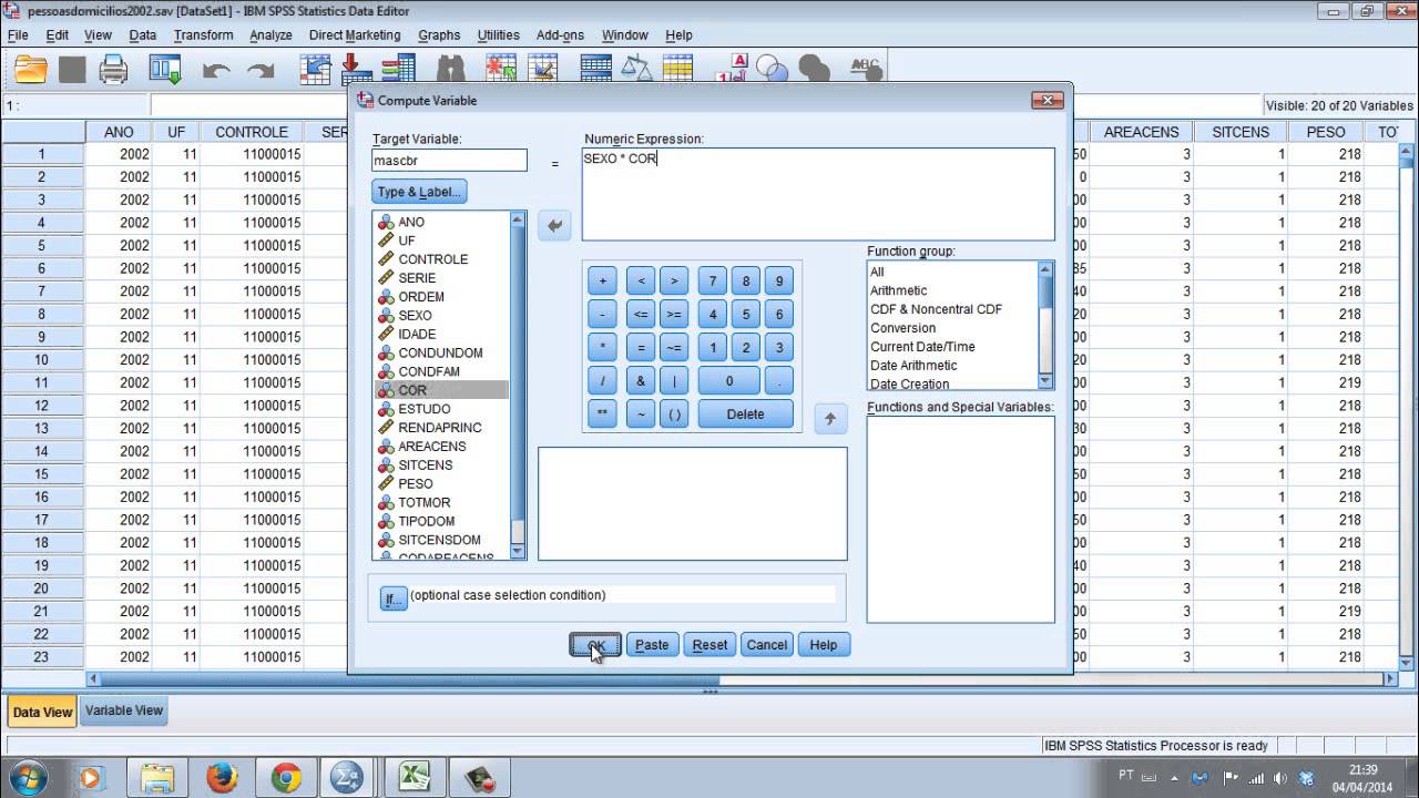 Criando uma Variável no SPSS