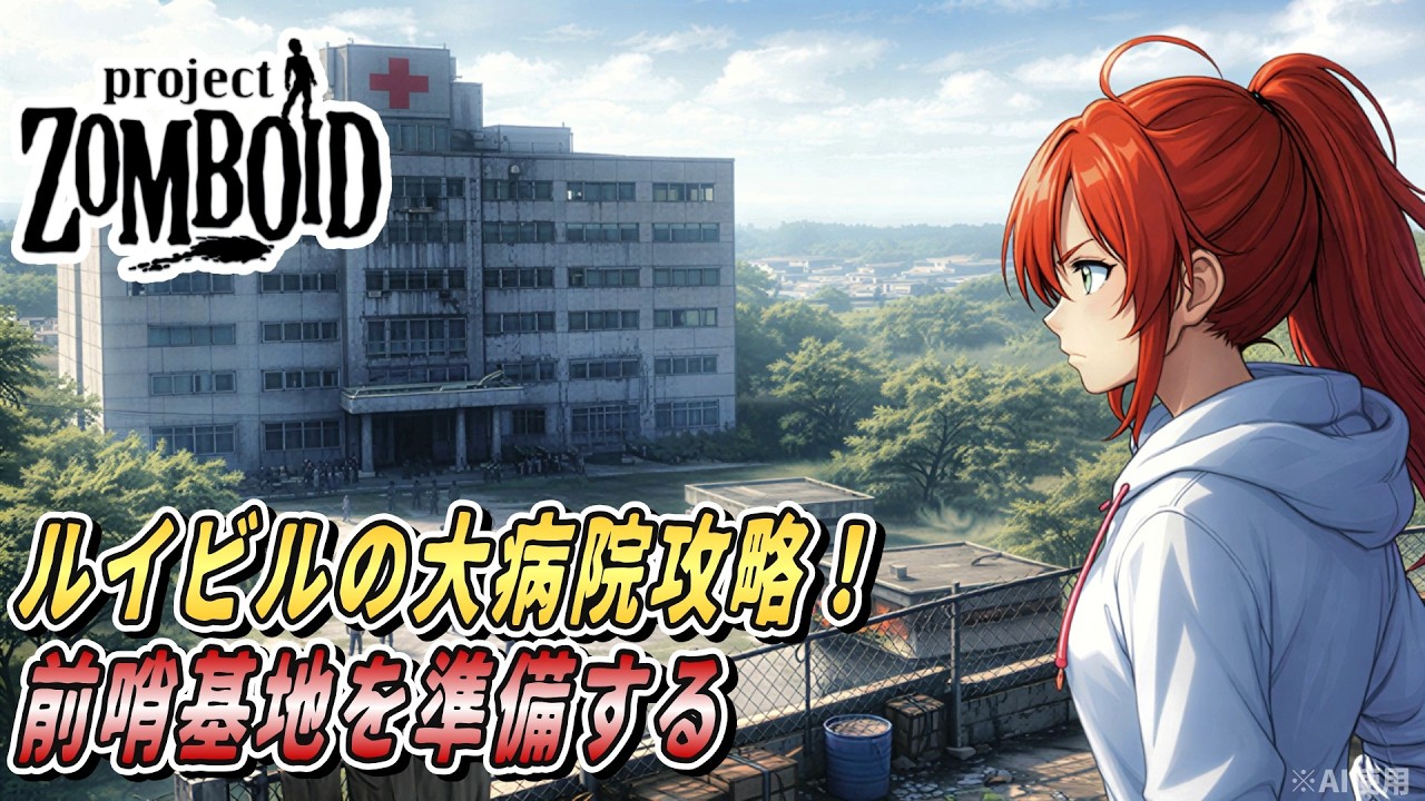 【Project Zomboid】ルイビルの大病院攻略！前哨基地に移動して攻略準備！【ルイビル編 / Louisville】#38