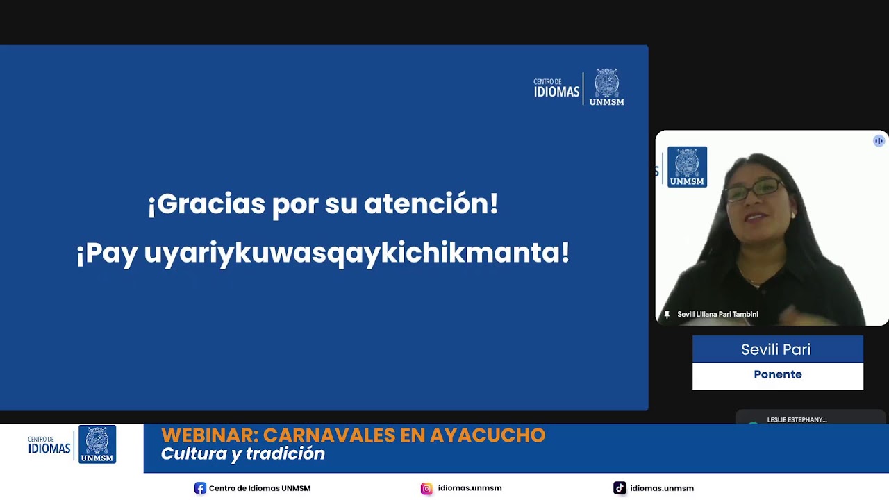 Webinar: Carnavales en Ayacucho | Centro de Idiomas UNMSM